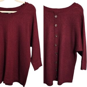 Questions Chunky Knit Button Back Sweater